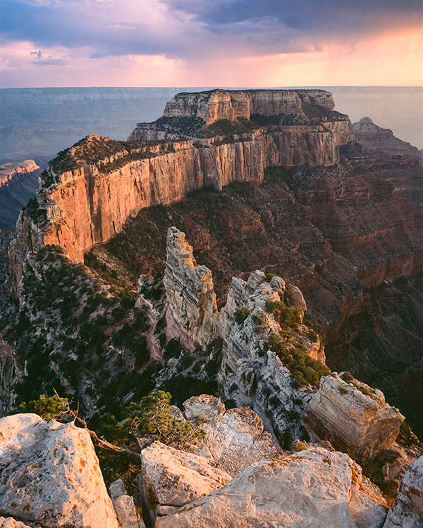 Wotan's Throne a prominent formation seen from the Grand Canyon's north rim.