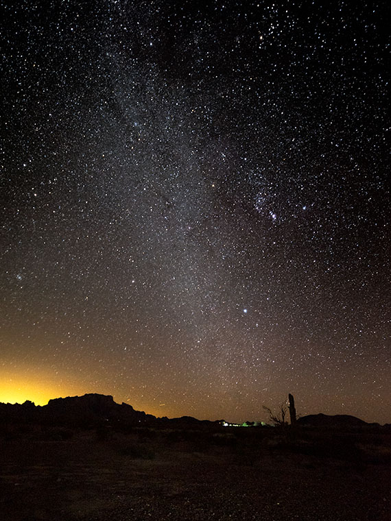 The Milky Way rises from the KOFA Range in western Arizona.
