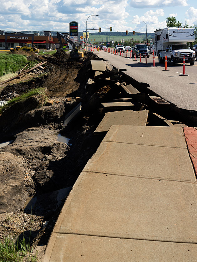 Damage on the Dawson Creek Broidge.