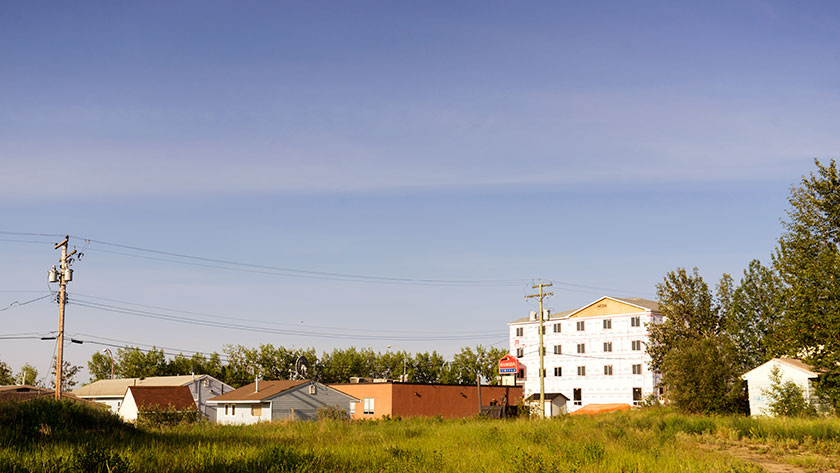 Main Street Fort Nelson from a back street.