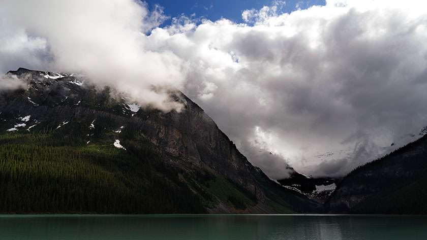 Clouds on mountain tops.