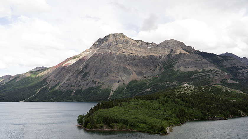 Lake Waterton and Mountains