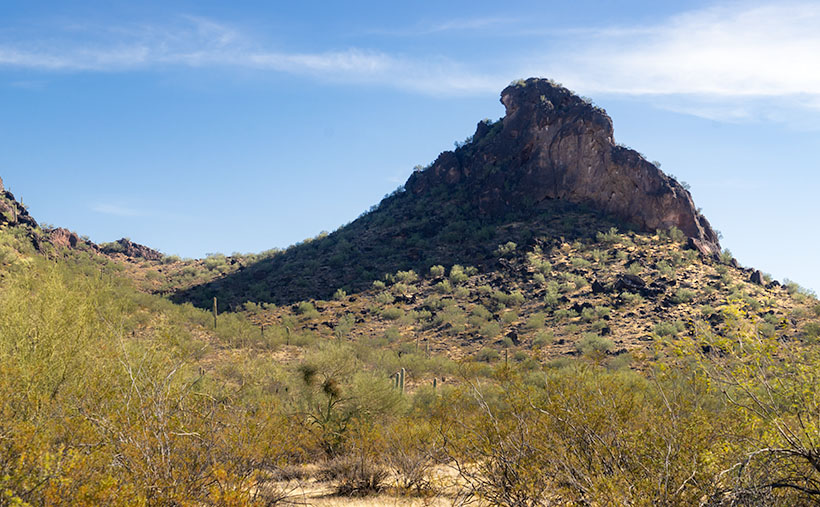 Apostrophe Butte - South of Aguila, I think Eagle Eye Mountain is a presumptuous name for this little hill, so I renamed it.