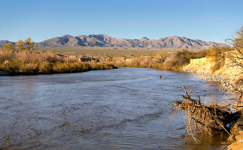 Big Wet Sandy - The normally dry Big Sandy River flowing with water from recent rain.