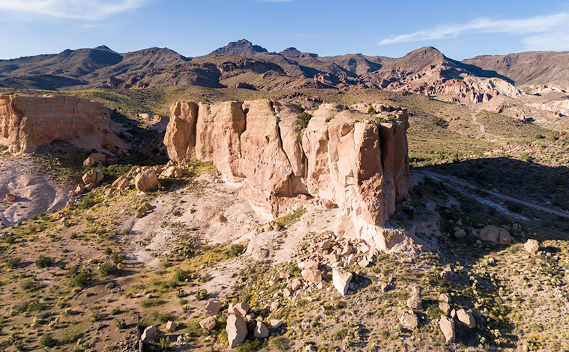 White Bluff - The vertical sandstone cliff of a bluff provide a great home to nesting swallows.