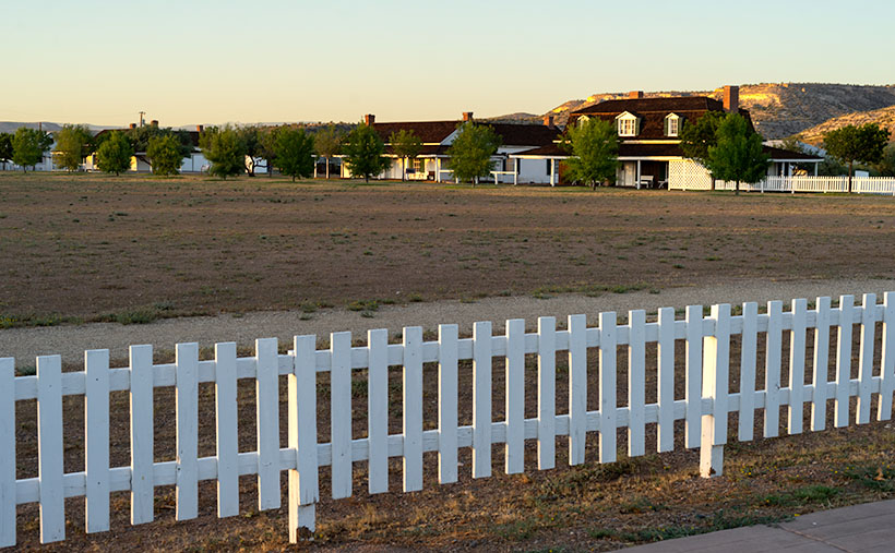 Parade Grounds - A picket fence surrounds the Camp Verde Parade Grounds and make it a lovely back yard for the Commanding Officer.