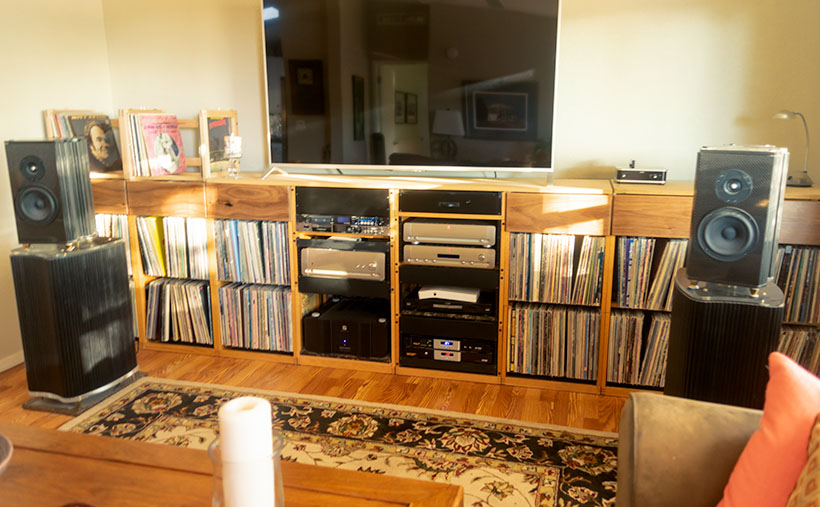 Installed Drawers - the six drawers installed in the entertainment unit.