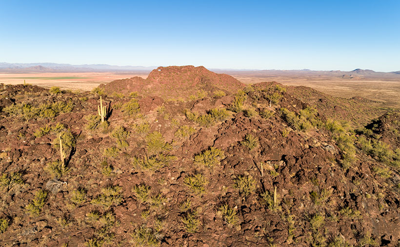 Eagle Eye East - The view from the top of Eagle Eye Mountain looking east towards the arch on Eagle Eye Peak in Aguila, Arizona.