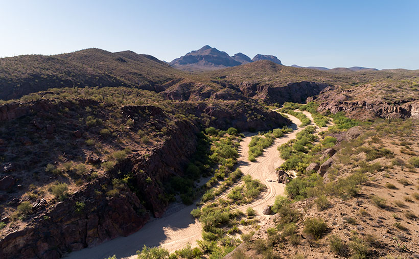 Date Creek and Tres Alamos - Date Creek as it flows by the Tres Alamos Wilderness Area near Congress, Arizona.