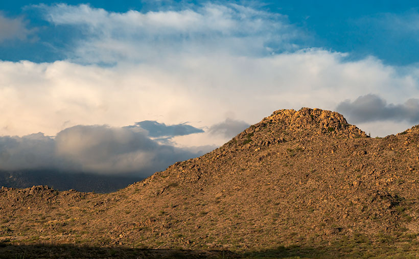 Summit Monsoon - Thunderstorms build over the mountains by day, and then move down to the desert floor in the evenings.