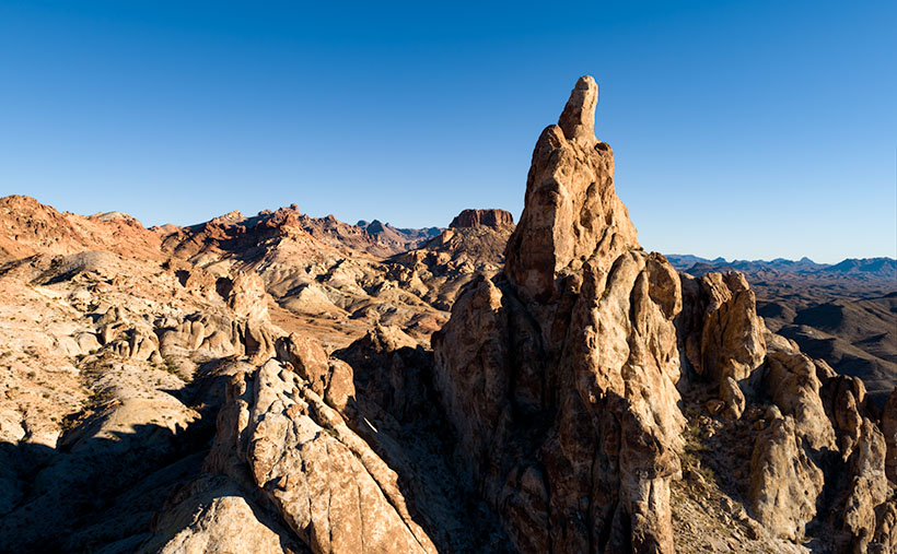 Thumb Butte - An 800' tall granite monolith overlooking the Colorado River above Bullhead City.