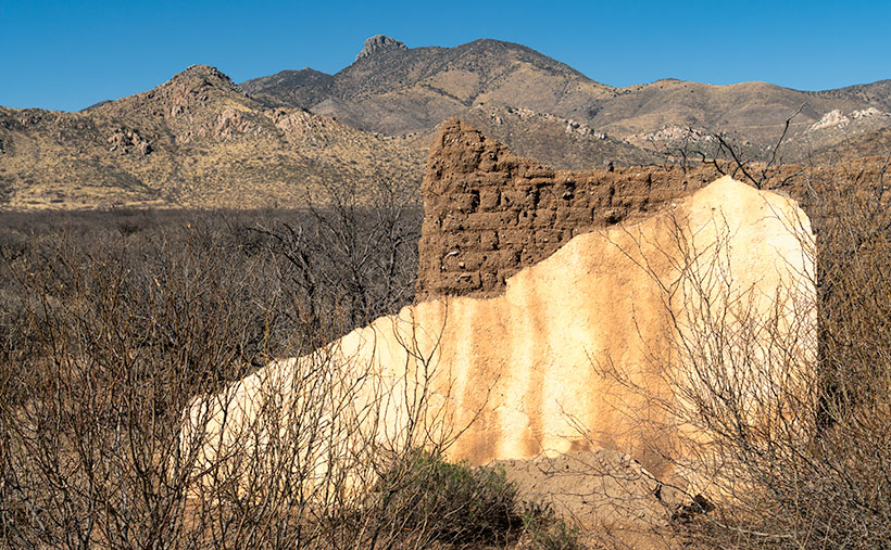 Adobe Ruins - In the ghost town of Dos Cabezas, most of the remaining buildings are severely decayed.