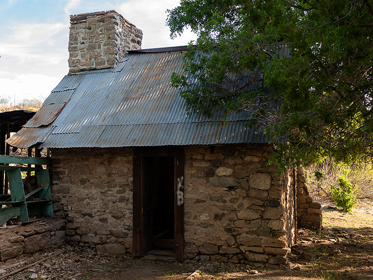 Sideyard - The west facing facade of the Richardson home bathed in early morning light.