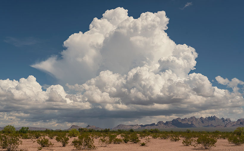 KofA Thunderhead - An autumn thunderhead builds over the KofA Mountains in western Arizona.