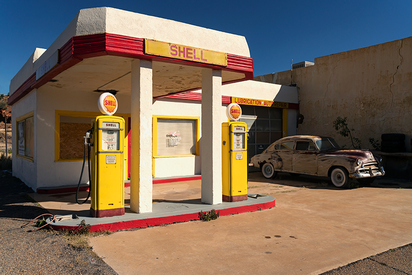 Shell Station - A small Shell gas station is located at the north end of Erie Street in Lowell, Arizona.