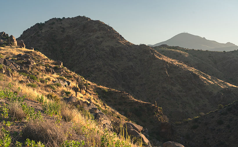 Scenic view of the Mazatzal Mountains and Sycamore Creek Canyon in Arizona.