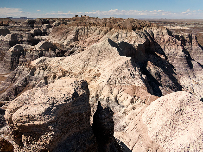 Deep erosional textures of the Chinle Formation seen from Blue Mesa walkway in Petrified Forest National Park