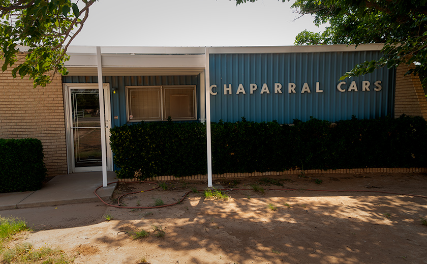 Exterior of Chaparral Cars headquarters, home of Rattlesnake Raceway, Midland, Texas