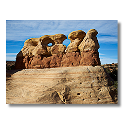 Sandstone Hoo Doos carved by wind in Utah's Devils Garden Park in the Saircase NM.