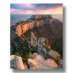 The curved ridgeline leading to Woton's Throne on the Grand Canyon's north rim.