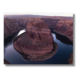 Sunrise at the world famous Horseshoe bend on the Colorado River near Page Arizona.