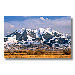 Emigrant Peak glows in sunset above Paridise Valley Montaina.