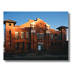 The empty Las Vegas New Mexico Armory building.