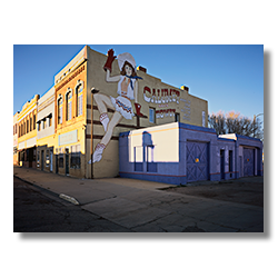 The famous Calumet sign from the movie Red Dawn in Las Vegas New Mexico.