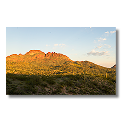 A warm spring sunset on Vulture Peak near Wickenburg, Arizona.