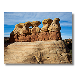 This is a set of hoodoos in Devil's Garden along Utah's State Highway 12.