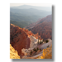 California fires obscure the north overlook at Cedar Breaks