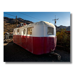 A dining car burried in an Oatman alley